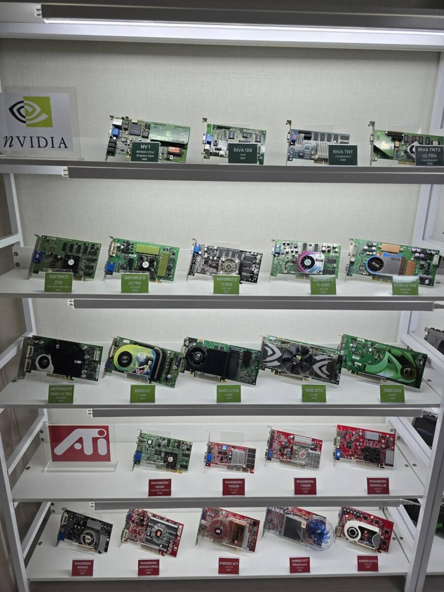 Reddit user collection of old Nvidia and ATI graphics card.