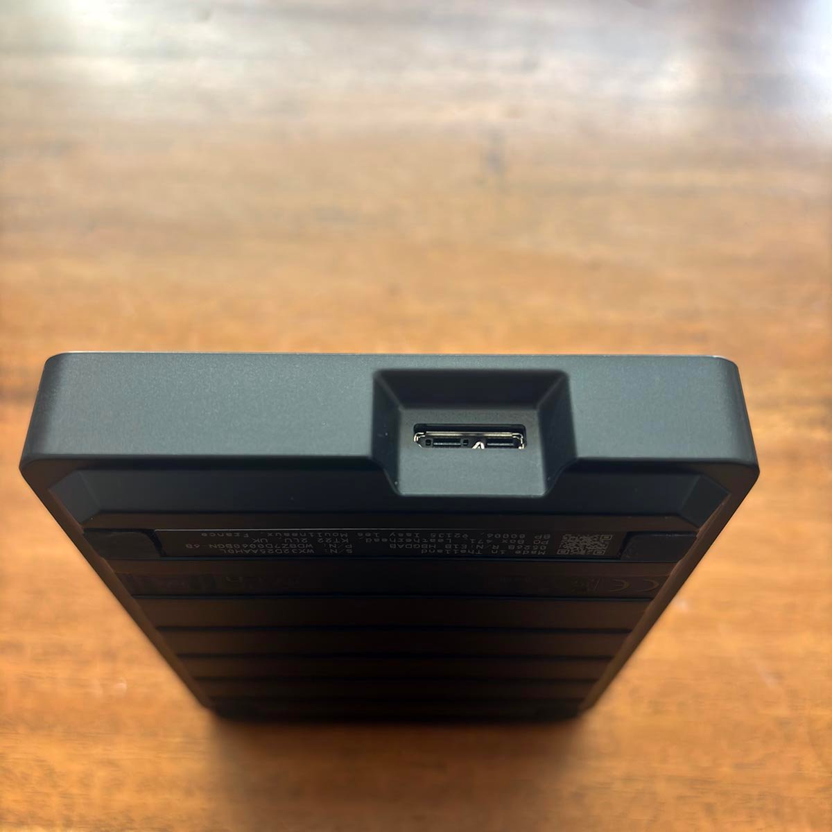 A picture showing the WD Black 6TB Camo's port.