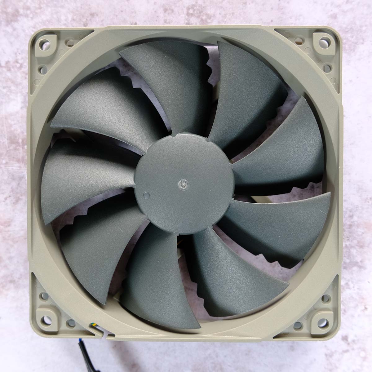 A top-down view of NF-P12 redux-1700 PWM, showcasing the front of the fan.