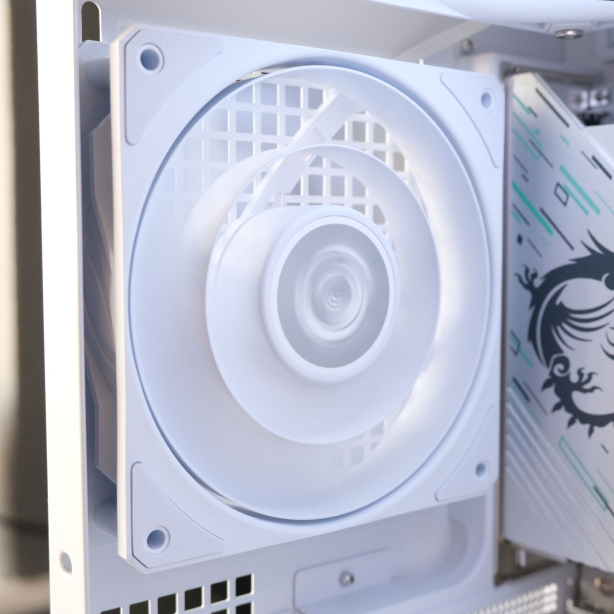 A close up of Novatech Reign Sentinel's exhaust fan.