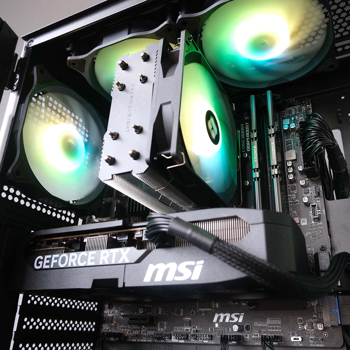 A bottom-up view at the assortment of components inside OCUK Gaming Mach 3.1.