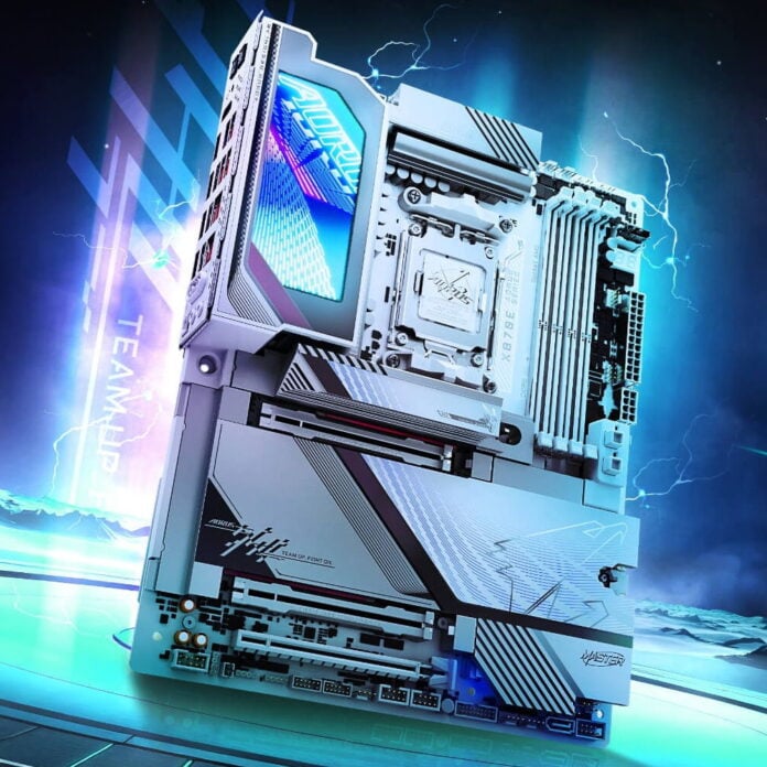 Gigabyte X870E Aorus X3D motherboard key art.