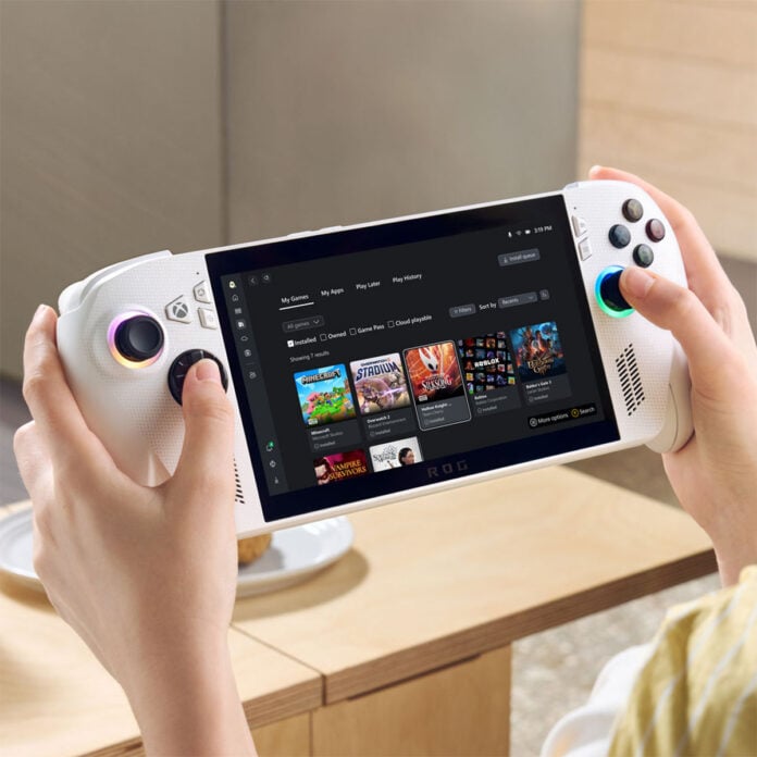 ROG Xbox Ally, running Windows 11 handheld mode.
