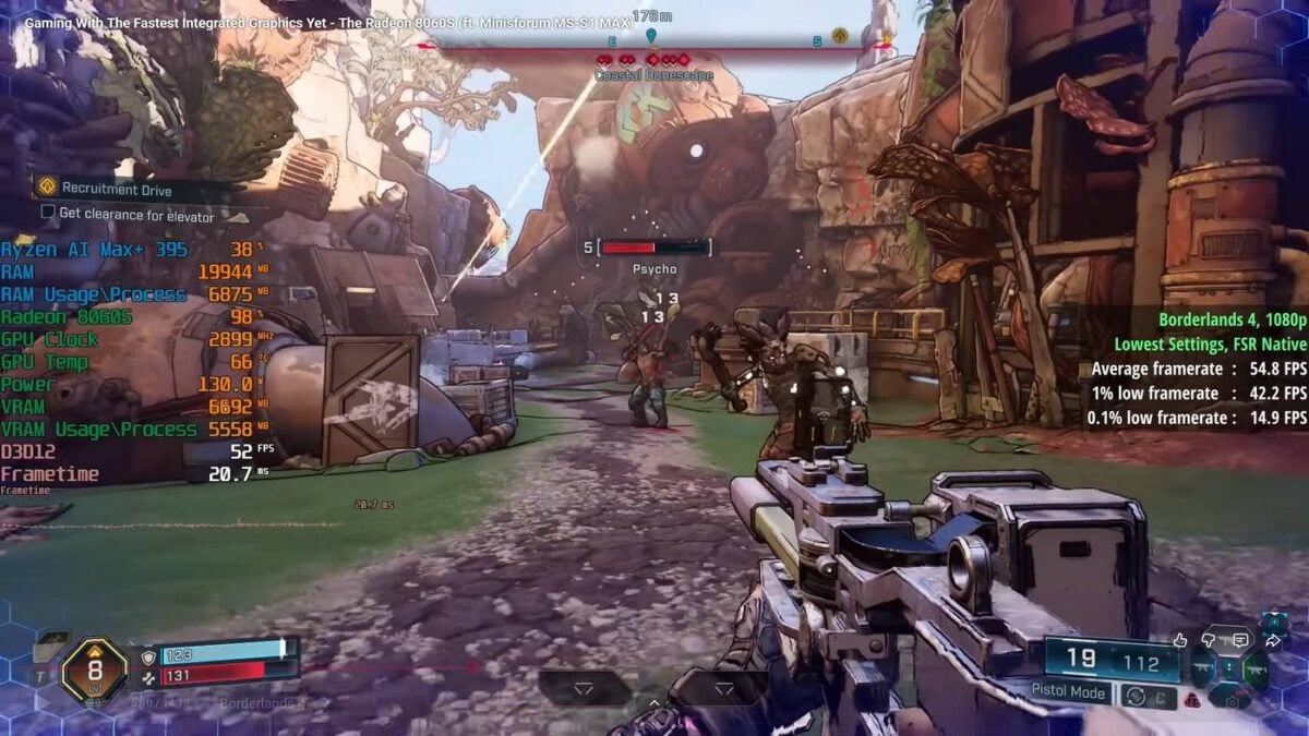 AMD Radeon 8060S iGPU performance in Borderlands 4.