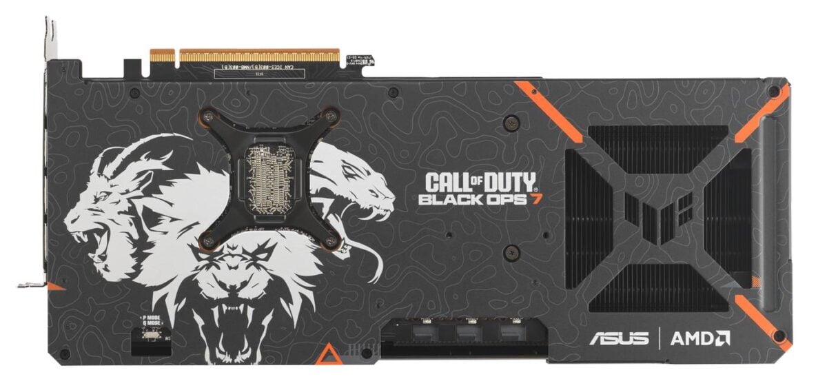 Asus TUF Gaming Call of Duty Black Ops 7 RX 9070 XT back.