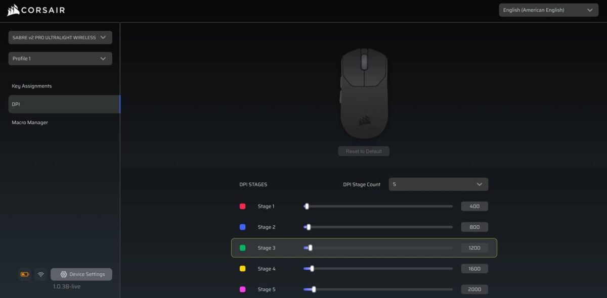 Corsair web hub - DPI control.