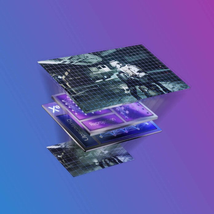 Intel XeSS upscaling and frame generation.