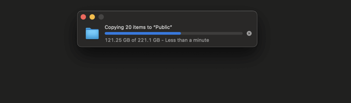 A picture showing the QNAP's write performance.