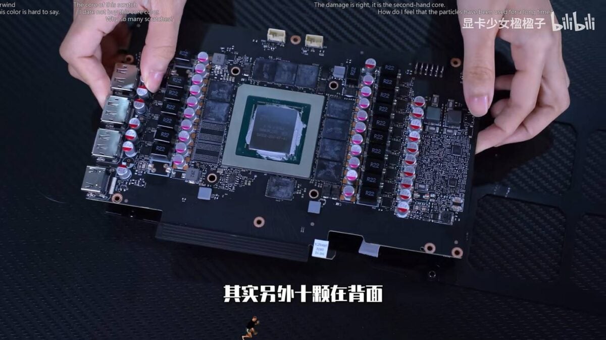 RTX 3080 20GB graphics card front PCB.