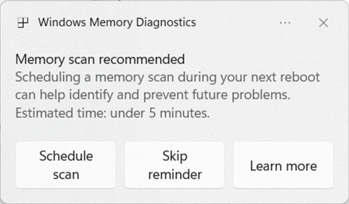 Windows Memory Diagnostics.