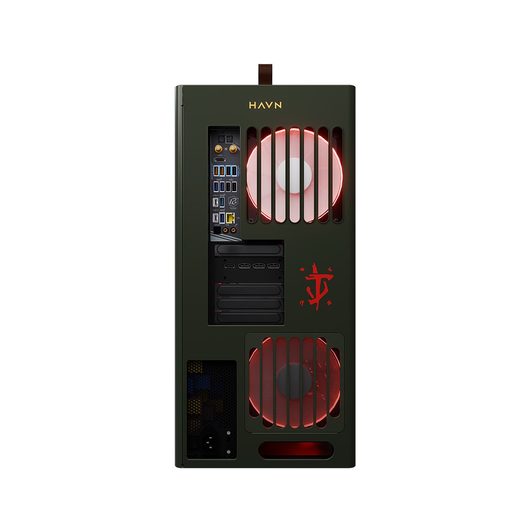 Rear of Maingear Limited Edition Doom PC.
