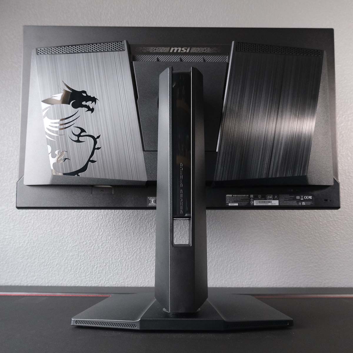 The rear of MSI MPG 271QR QD-OLED X50.