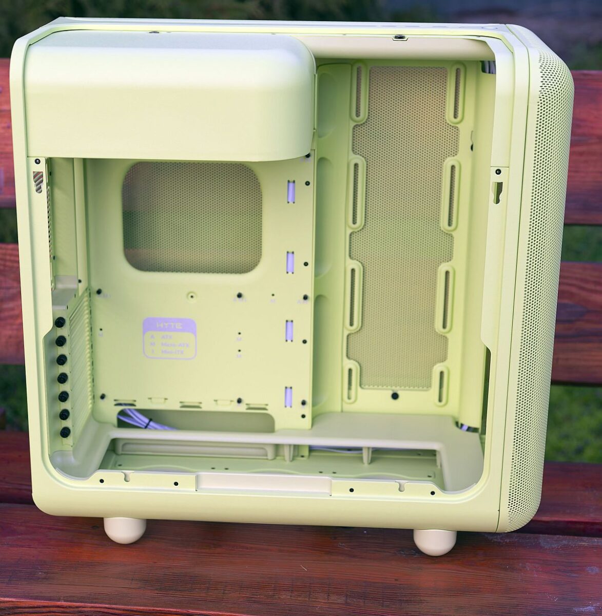 Hyte X50 interior, overall view