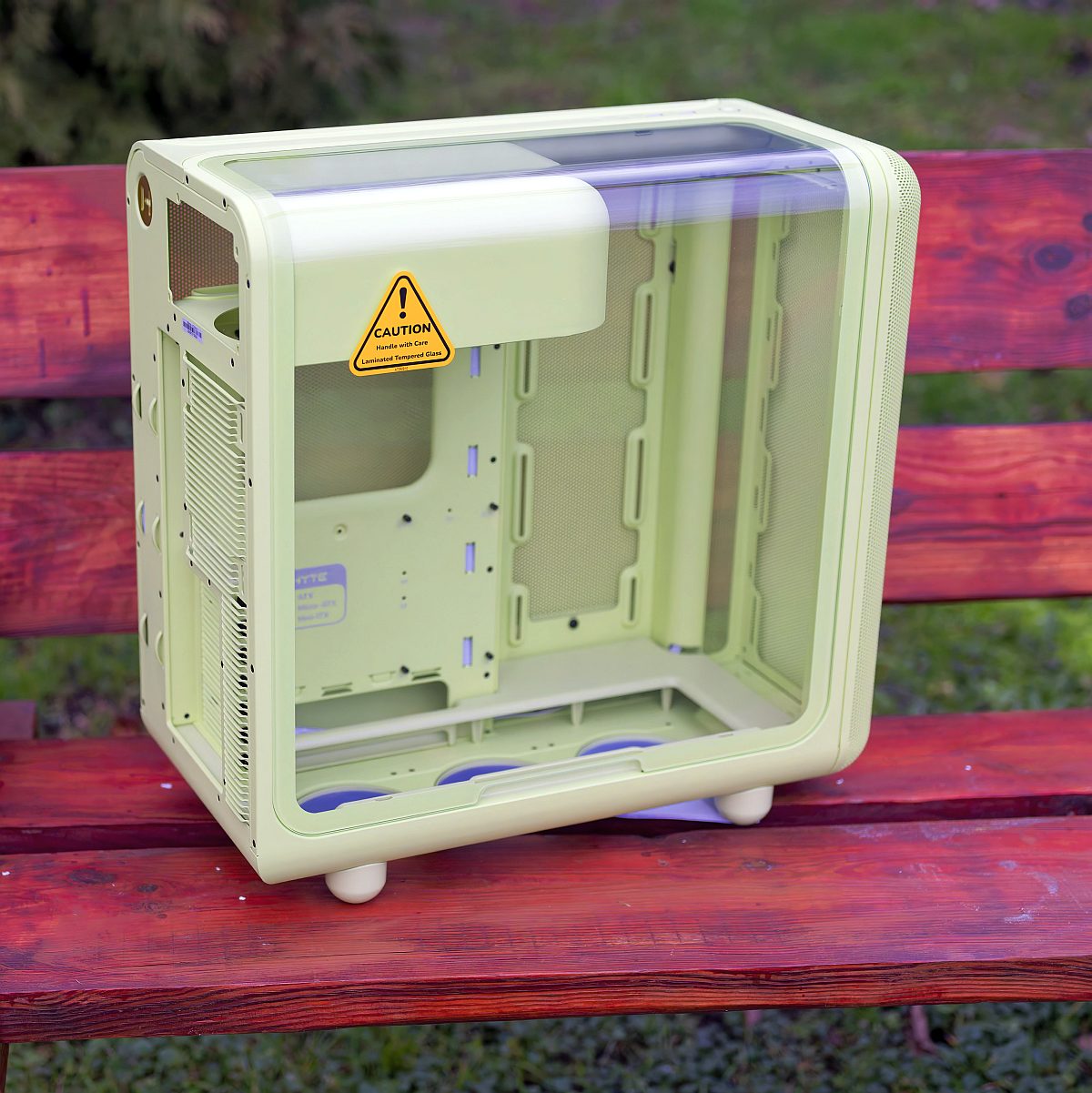 Hyte X50 overall view, tempered glass side