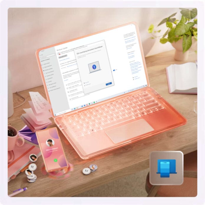 Microsoft laptop with Windows.