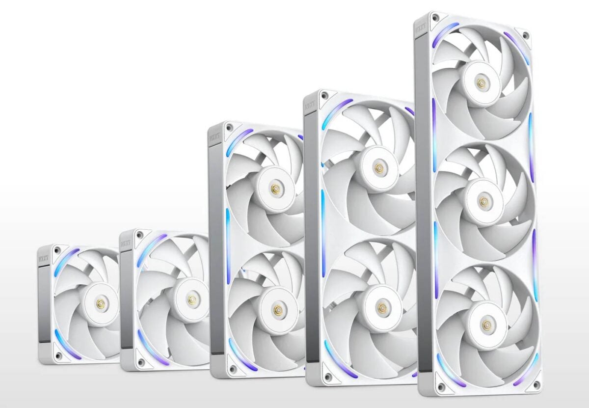 NZXT Performance F Series white fans.