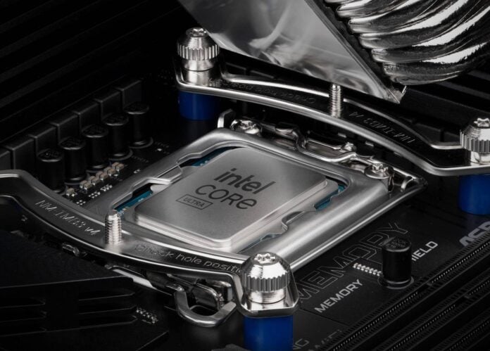 Noctua mounting mechanism for Intel socket.