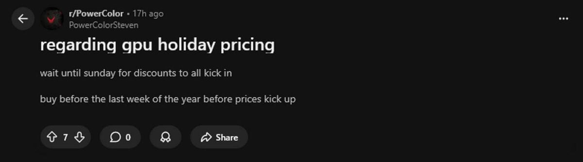 Powercolor sale annoucement.