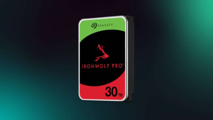 Seagate IronWolf Pro 30TB HDD.
