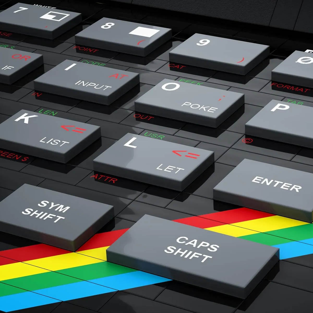 Lego ZX Spectrum keys closeup