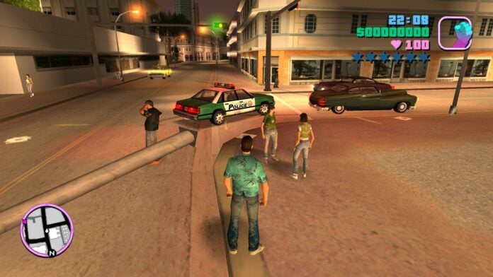 GTA Vice City - on foot.