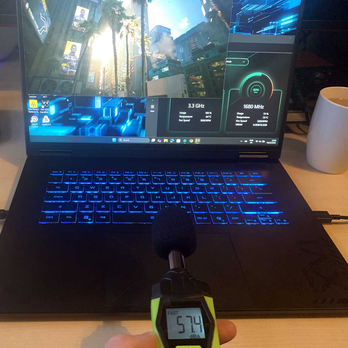 Gigabyte Gaming A16 Pro review: Noise test