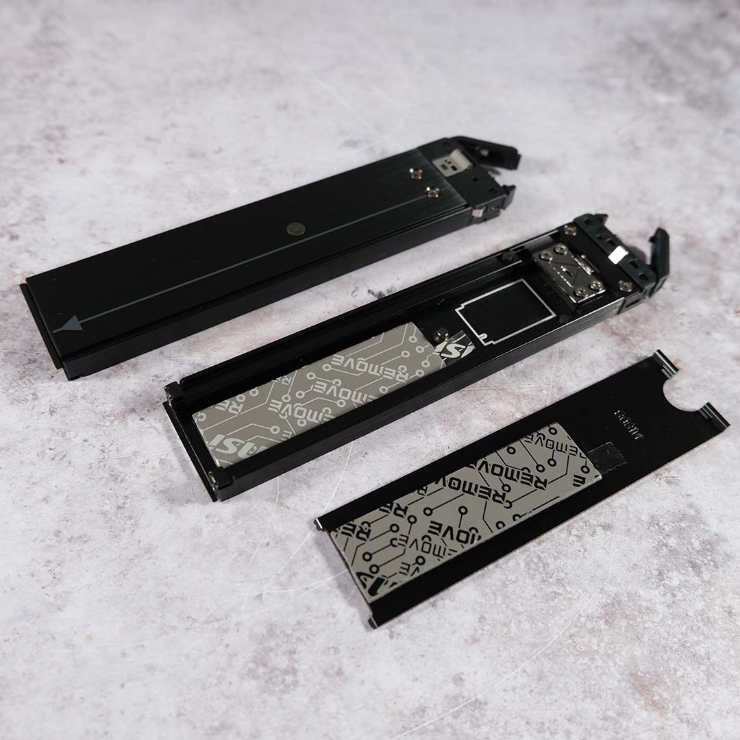 Storage trays taken out of the M.2 Xpander-Z Slider Gen 5 accessory.