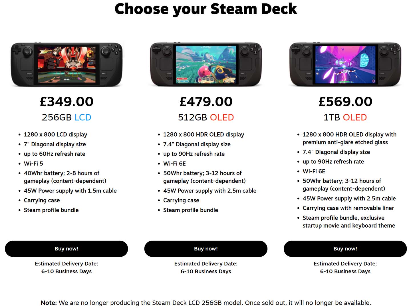 Steam Deck LCD production ends, raising the starting price of