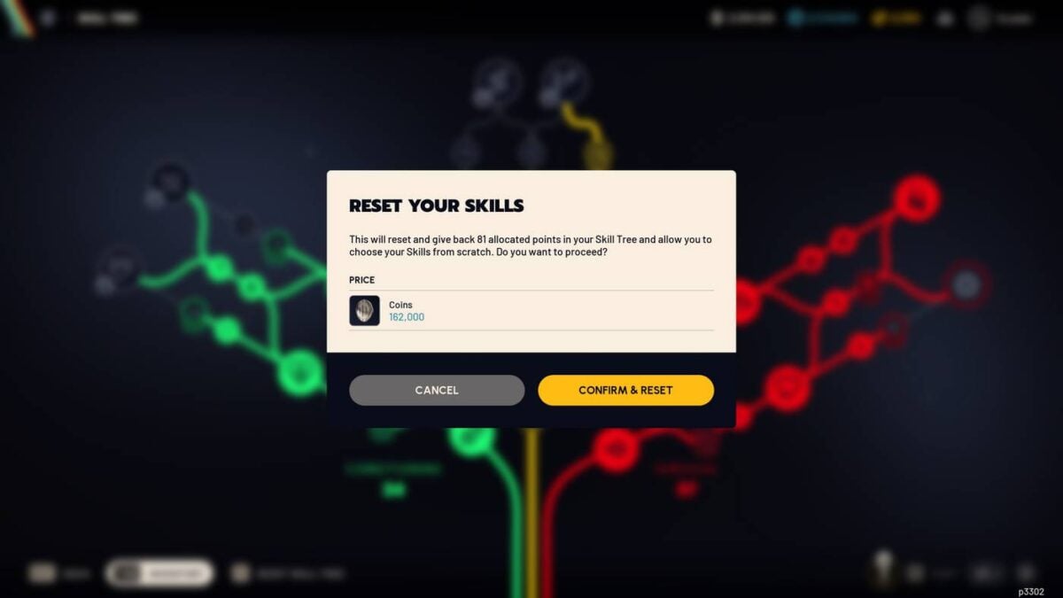 ARC Raiders - Skill reset cost.
