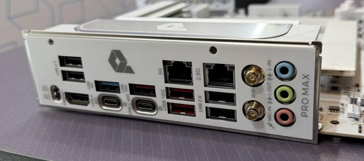 MSI Pro Max motherboard IO.