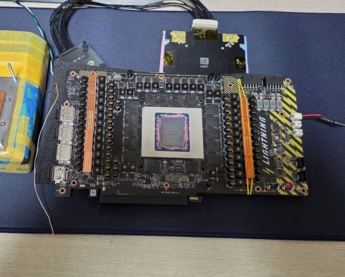 MSI RTX 5090 Lightning graphics card PCB.