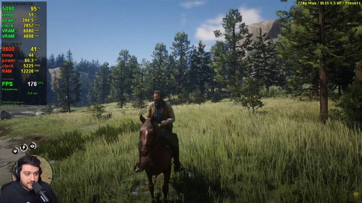 Nvidia DLSS 4.5 UP in Red Dead Redemption 2.