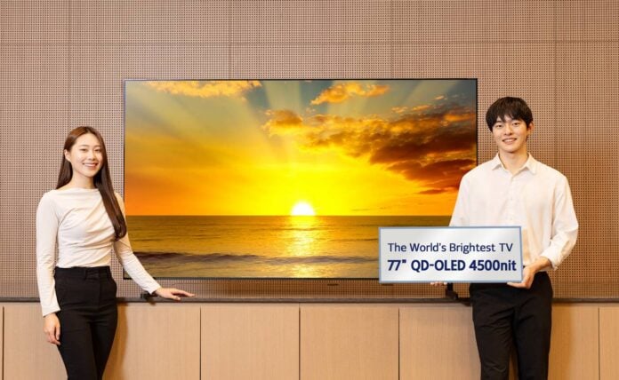 Samsung 77in QD-OLED TV.