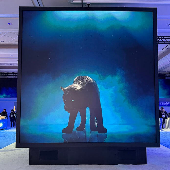 Intel Panther Lake screen wall at CES 2026