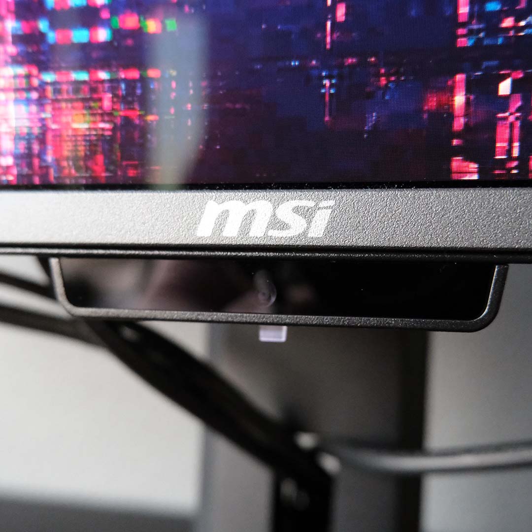 A close-up of the AI Care Sensor on the MSI MPG 341CQR QD-OLED X36.