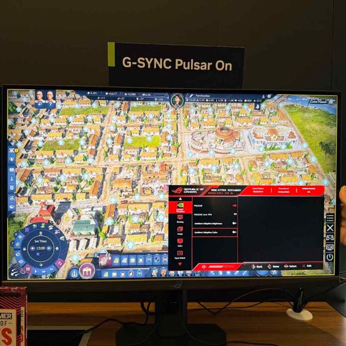 Nvidia G-Sync Pulsar demo at CES 2026
