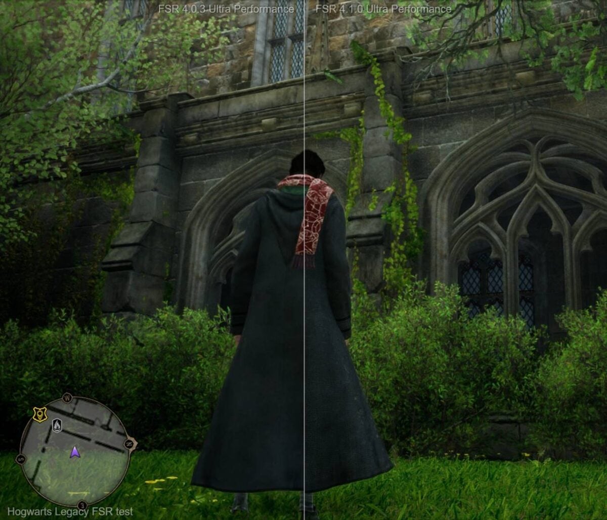 AMD FSR 4.1 in Hogwarts Legacy.