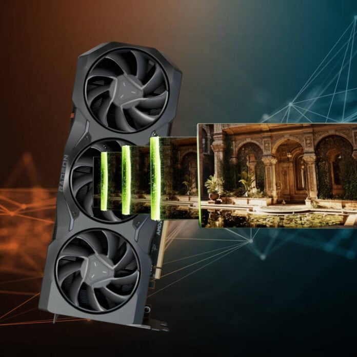 AMD Radeon graphics card with Nvidia DLSS MFG.
