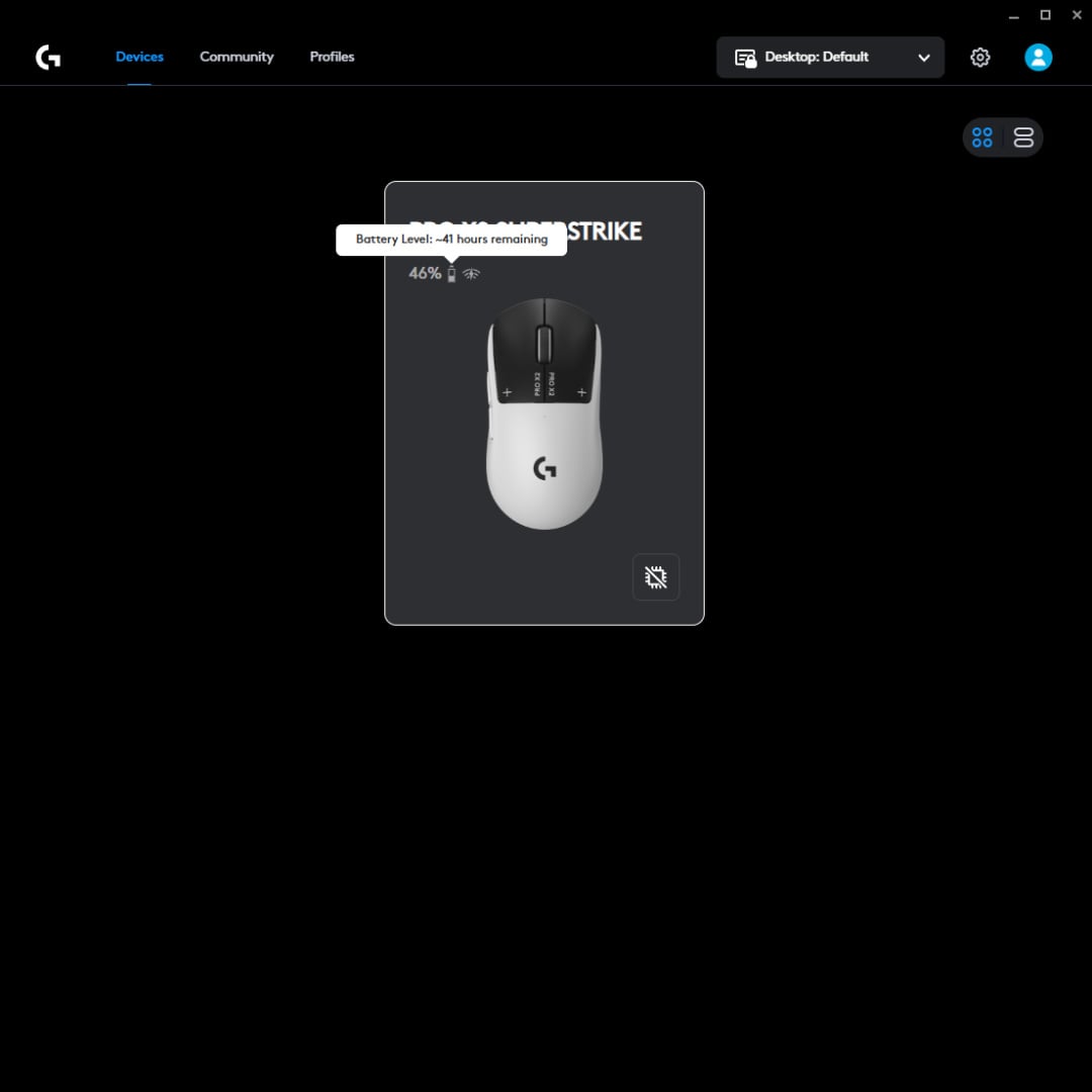 Logitech G Pro X2 Superstrike battery indicator