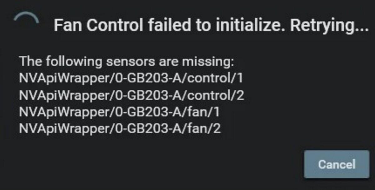 Nvidia driver fan bug.