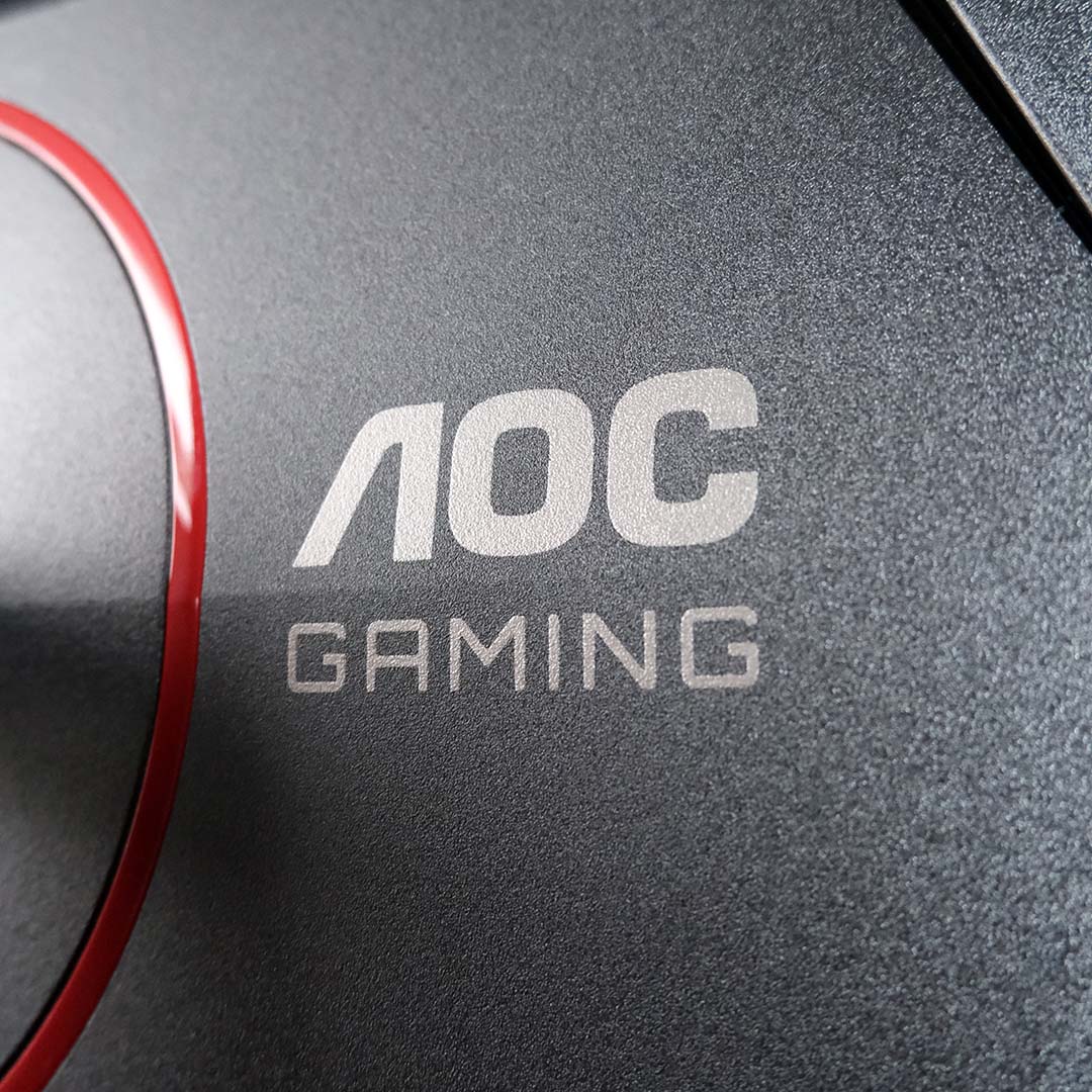 The AOC Gaming logo on the rear of the AOC Q27G4SDR.