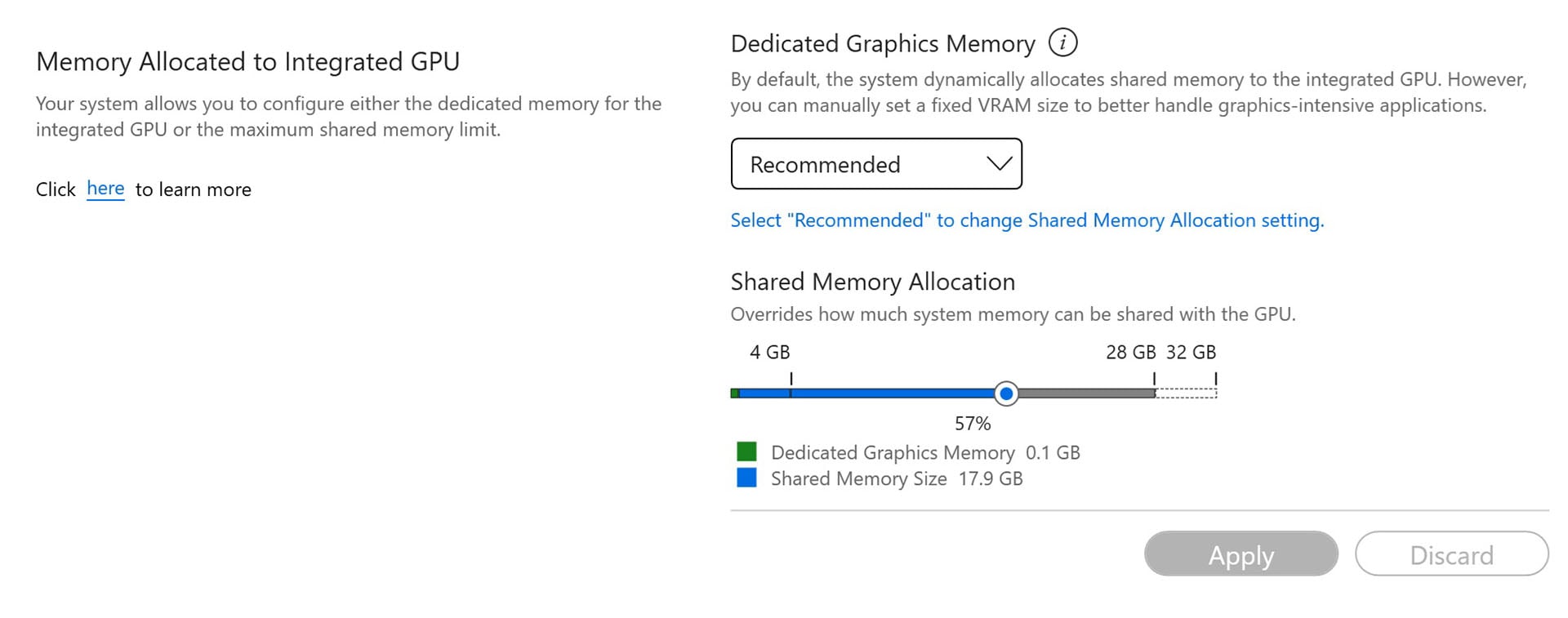 Asus Zenbook 2026 review: GPU memory allocation