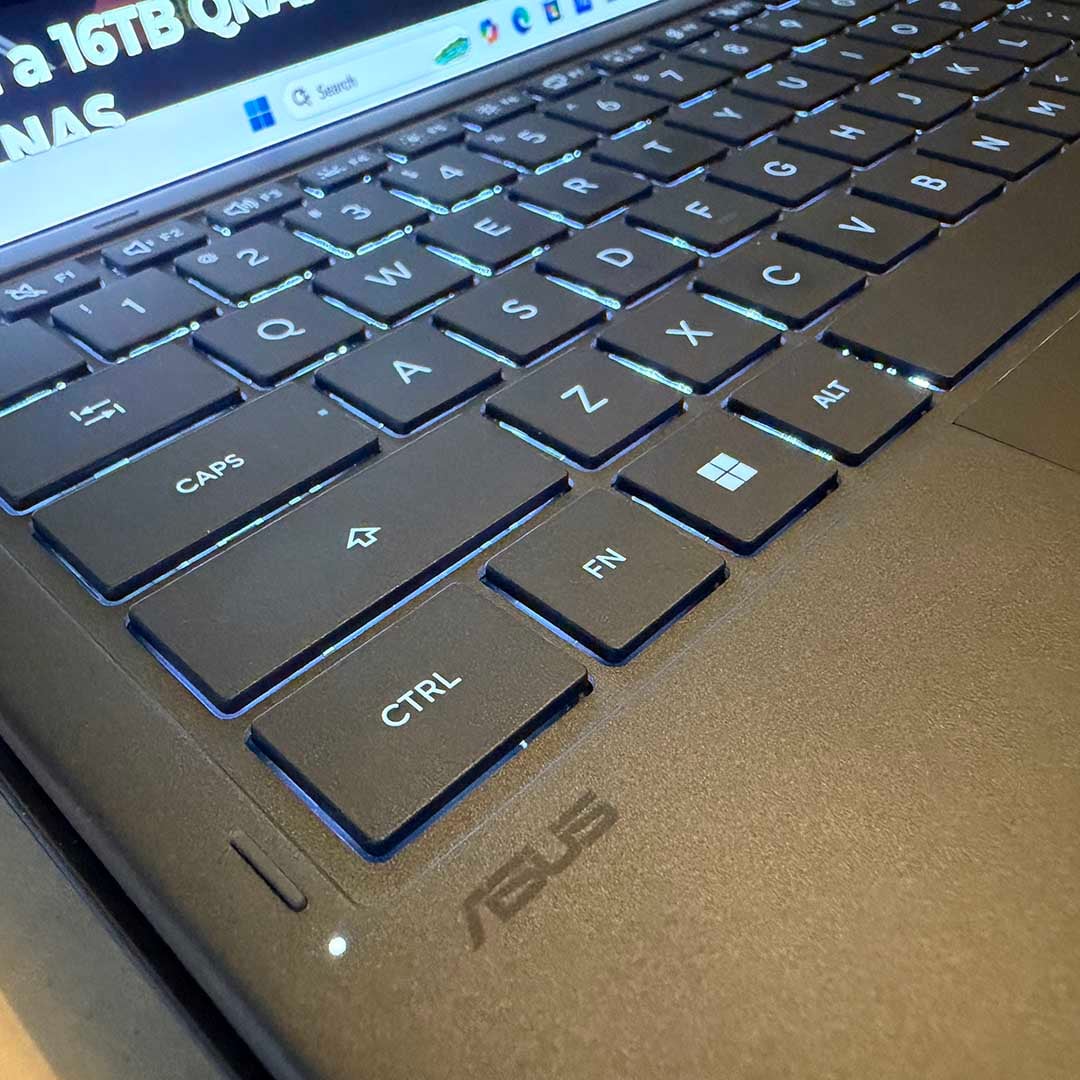 Asus Zenbook 2026 review: Keyboard corner closeup