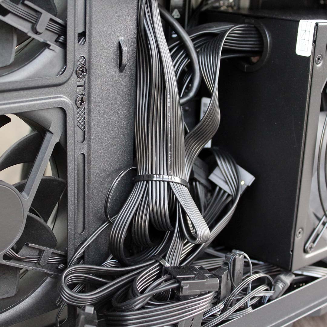 AWD-IT Kalona PC PSU cables closeup