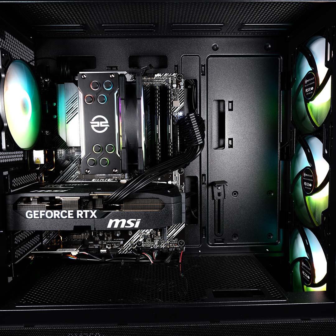 A shot of the PCSpecialist Spectrum Elite's interior.