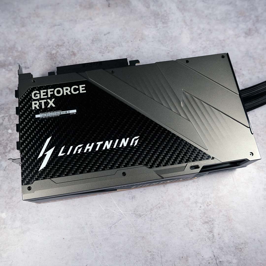 A top-down view of the Lightning Z's rear.