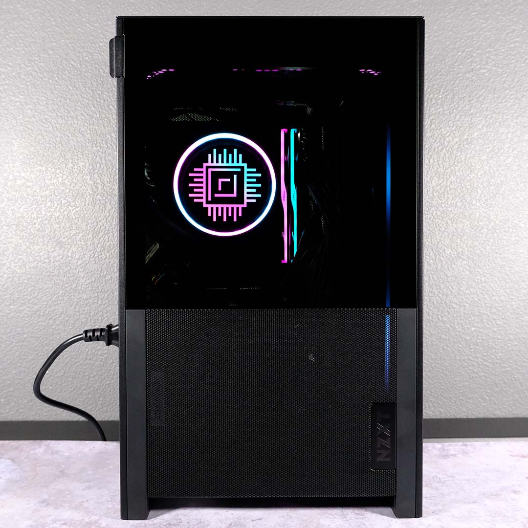 A side view of a finished build inside the NZXT H2 Flow.