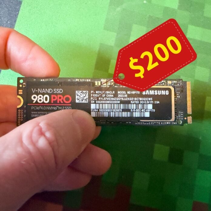 Samsung 980 Pro with $200 price tag