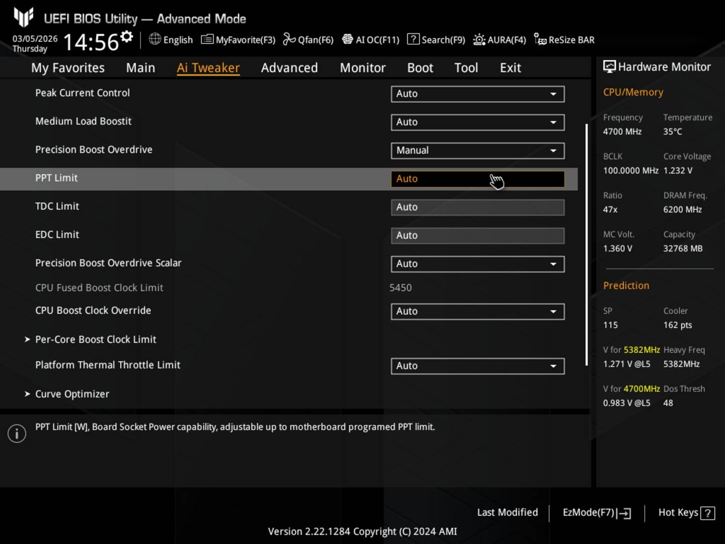 AMD PBO Power Limits.