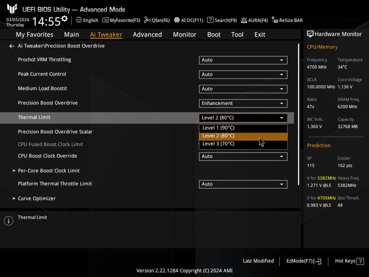AMD PBO Thermal Limit.